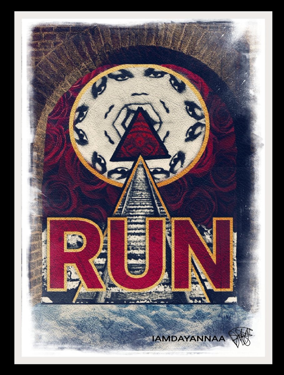 Feeling Creative! #illustrator #designer #run #poster #triangle #redroses #faces #traintracks #tunnel #bluesky #imagination #Conspiracies