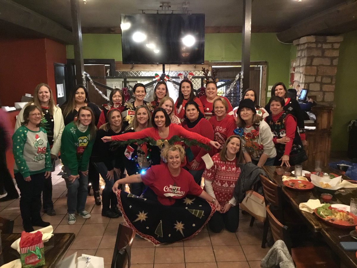 CrossTimbersEl's tweet photo. Our teachers had a blast at the Ugly Sweater Christmas party!  It was a great evening with lots of well deserved laughs! https://t.co/jFF1duHZ5v