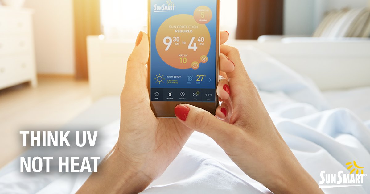 SunSmartCBR's tweet photo. This weekend use your #SunSmartApp to better understand #CBR UV levels and when to be #SunSmart in #CBR https://t.co/bxBQdODkQJ https://t.co/C9tkovBTfM