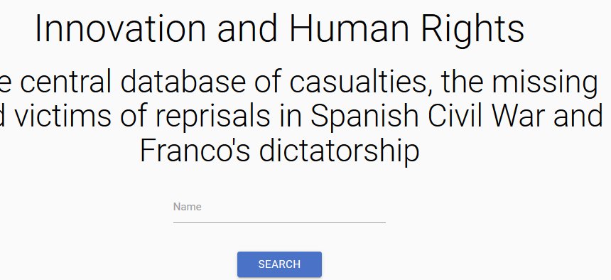 Hismedi's tweet photo. Hemos incorporado una nueva base de datos sobre las víctimas del franquismo: desaparecidos, fusilamientos, batallones de trabajadores y campos de concentración. Comprueba sus características y consulta su buscador: https://t.co/WLSkzpACGg https://t.co/bKZykPQ1Bs