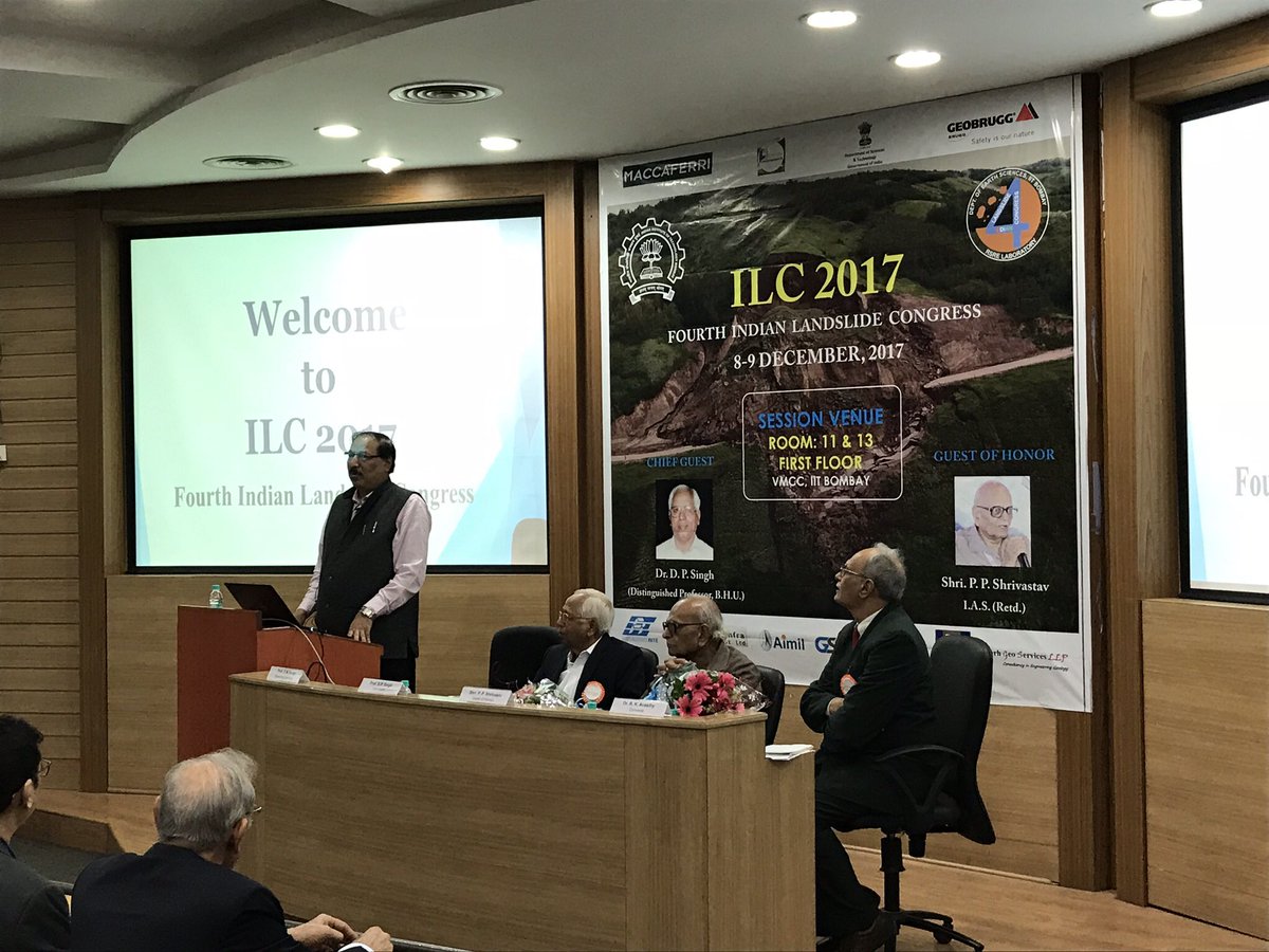 HelenEngGeo's tweet photo. Attending inaugural opening of #ILC2017 @iitbombay for @LANDSLIP_NERC @BGSLandslides. Looking forward 2 giving 2 Keynotes today &amp; tomorrow https://t.co/lCi2AgROoa