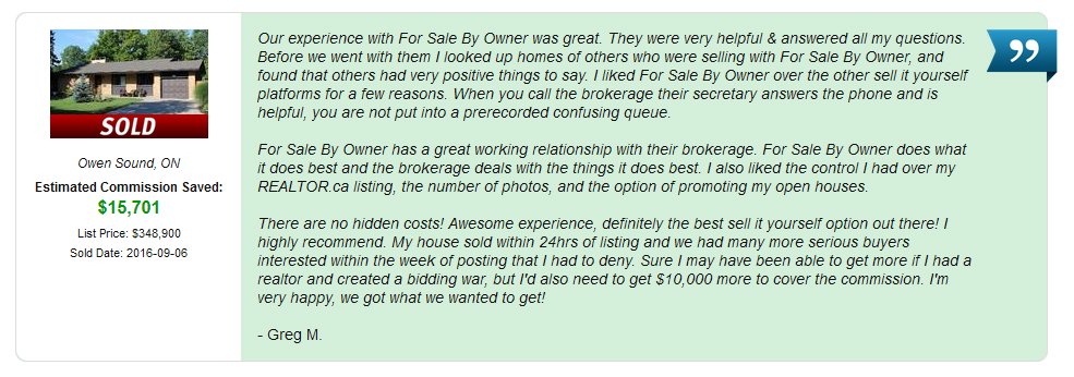 FSBO_Canada's tweet photo. This seller in Owen Sound, Ontario, saved over $15,000 in commission and had a lot to say about selling on their own!

Read More Testimonials: https://t.co/Qm3TdmW1zS

#SaveTheCommission #FSBO #ForSaleByOwner #RealEstate #Canada #Savings https://t.co/28Y4saVCEv