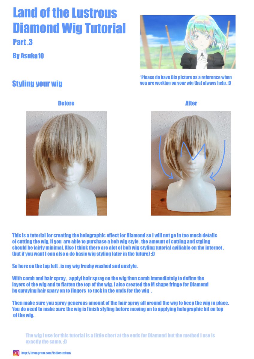 Riwa_AA_'s tweet image. Finally My wig tutorial for Dia is done! And here it is ! Hope this is useful ( sorry if my grammer or english is wrong lol , as long is understandable is okay i suppose?) Please credit me if you do decide to repost this somewhere :D