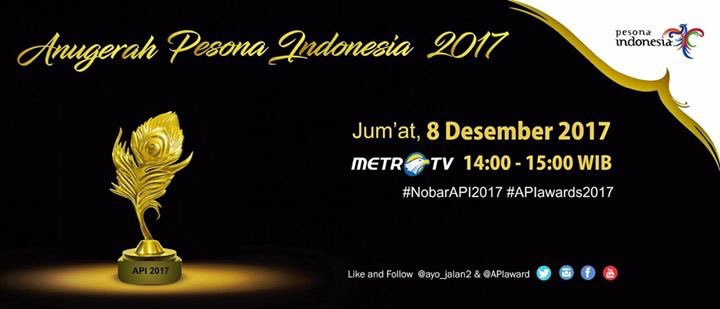 InfoSOLSEL's tweet photo. Siang ini mulai pukul 14.00 WIB di Metro TV, Anugerah Pesona Indonesia 2017.
#NobarAPI2017 #APIawards2017 https://t.co/id3I51hSye
