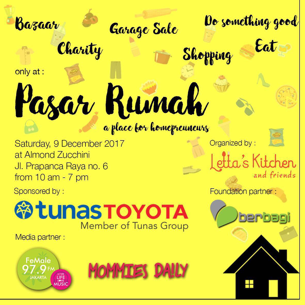 Jangan ngaku hits kalau belum dateng ke acara "Pasar Rumah". Sabtu besok ajak orang terdekatmu datang ke acara jaman now ini karena banyak Bazaar dan Garage Sale loh! Happy Friday:) #TunasExperience