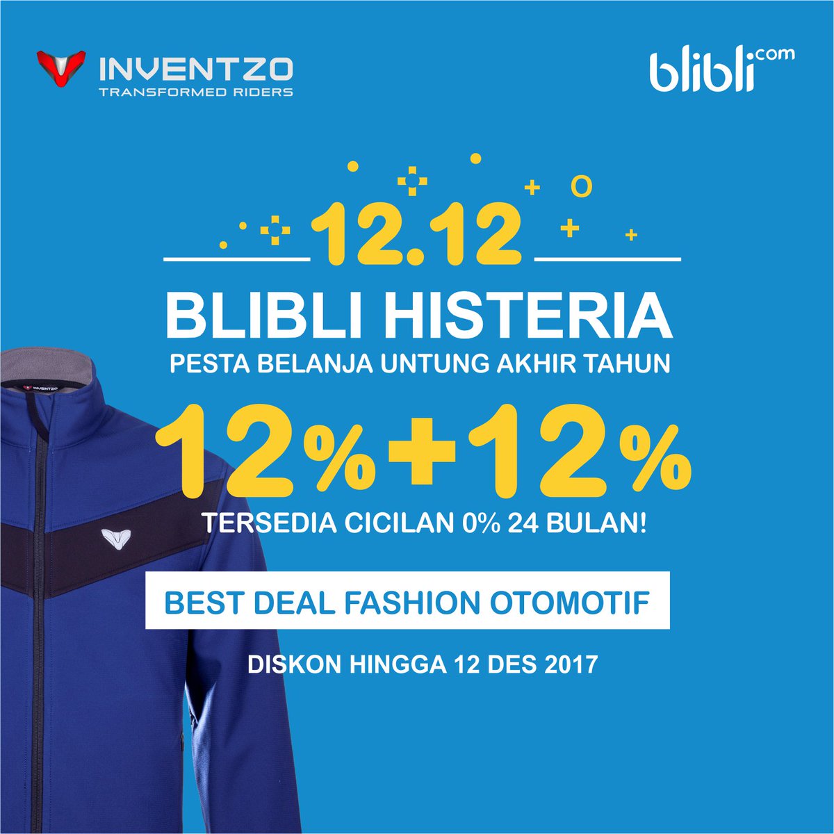 RiderwareID's tweet photo. 12.12 #BlibliHisteria
Best Deal Fashion Otomotif
Discount up to 12% + 12%
0% installment fees for 24 months from now
Visit https://t.co/Tj8Ehqago8
#shop #shopping #onlineshopping  #promotion #sale #discount #diskon #jaketmotor #motorcyclejacket #fashion #jackets  #blibli #happy https://t.co/OiZbDwLd1z