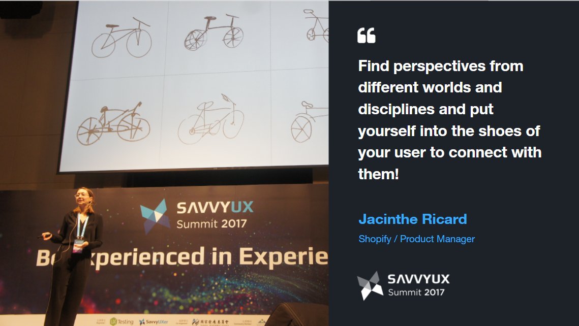 <a href="/JacintheR/">Jacinthe Ricard</a> the last speaker at #SAVVYUX17 about how to escape flatland and widen your perspectives. Thank you for the #inspiration!