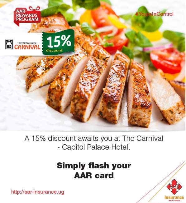 AARInsuranceU's tweet photo. #AARRewardsProgram
Get a 15% discount on all meals by simply flashing your AAR membership card when you dine at The Carniva Capitol Palace hotel.
#YoureInControl have https://t.co/rSuKlO921I