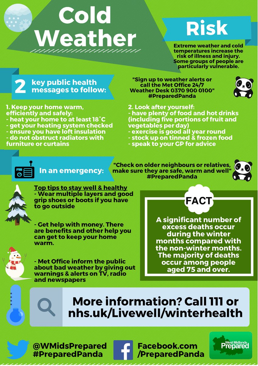 WMidsPrepared's tweet photo. #PreparedPanda tips on how to stay safe in the bad winter weather:
1) Plan ahead, give yourself sufficient time and plan your route. 
2) Wear shoes or boots that provide traction on snow and ice. 
3) Walk on designated walkways as much as possible. 
4) Walk safely on snow or ice. https://t.co/31PXL8XiP6