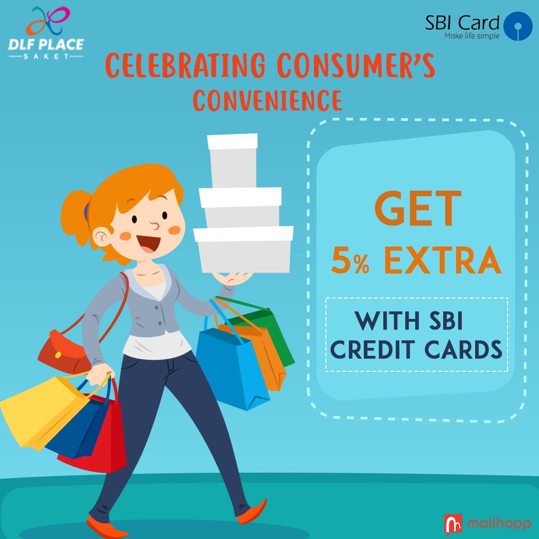 themallhopp's tweet image. Presenting the biggest consumer cash back by @SBICard_Connect at @dlfplace_saket  which celebrates your convenience. #shopping #shoppinginmalls #discounts #deals #offers #mallsinIndia #mallsinDelhi #mallhopp