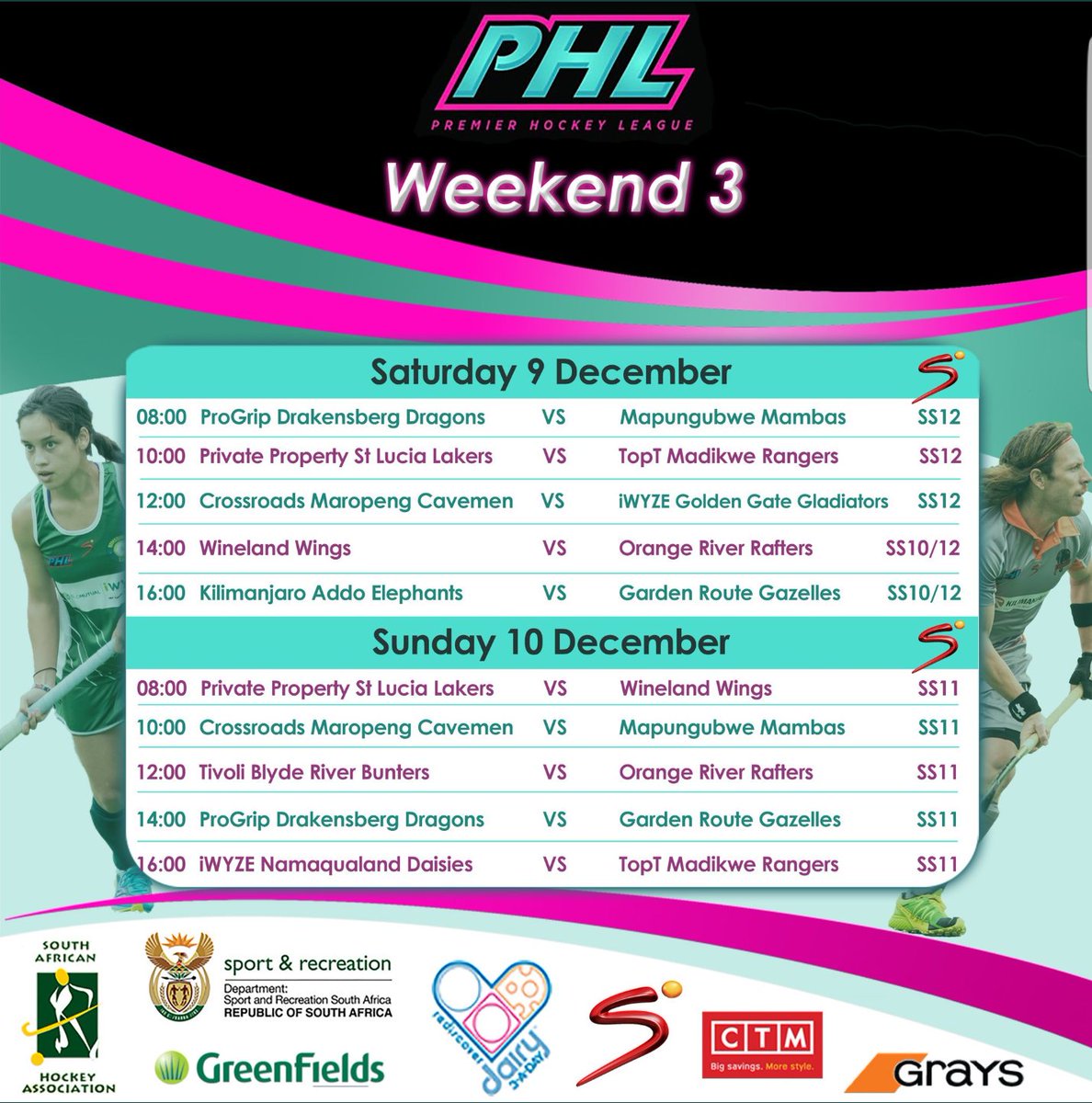 LilHockeyStars's tweet photo. As @SA_PHL builds up to the final stages, don't miss out on the action!!!🏑😎🎉 Let's fill the stands Gauteng &amp; show our support for @SA_Hockey &amp; the #SAHockeyRevolution!!! 🇿🇦 🏑All games coming to you live from the Randburg Astro thanks to @SuperSportTV👍 https://t.co/pLp0bL295h