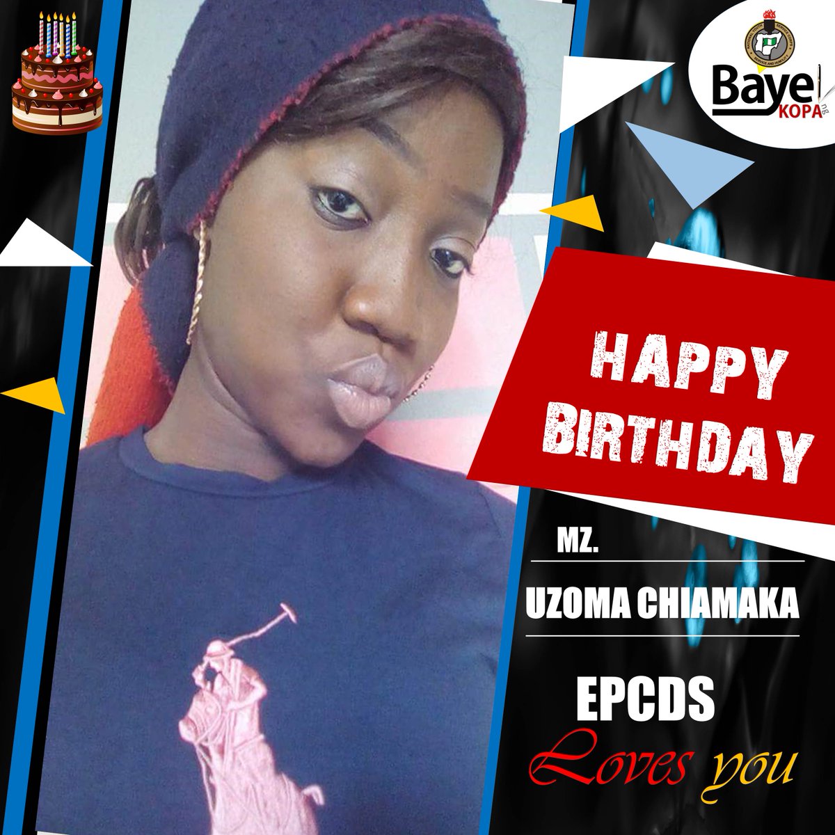 bayelkopa_ng's tweet photo. We celebrate our very own Uzoma Chiamaka,  Media Head @royalfm955 in yenagoa, Representing #epcds #yenagoa #bayelsa #nysc #cds #happybirthday #TGIF #ifb . We love you https://t.co/uPVbTFEVB6