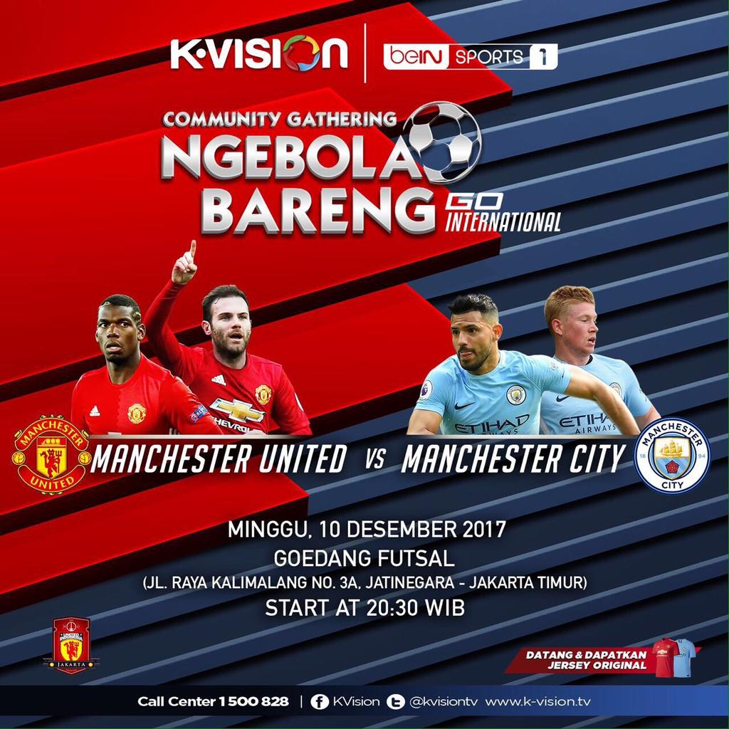 #UIJKT x K-Vision &amp; Bein Sports #LiveScreening Derby Manchester! Ada banyak acara sebelum derby dimulai, kalian bisa main Fifa Online, Fusball dan Shooting Challange dan dimeriahkan oleh Sexy Dancer dan live band! 

See you at Goedang Futsal Kalimalang! Starts from 20.30 wib!
