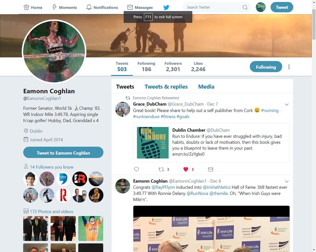 RunToEndure's tweet image. Run to Endure, my new book, is out today. Thanks to @EamonnCoghlan1  for the retweet. #running #Cork #marathon #mindset