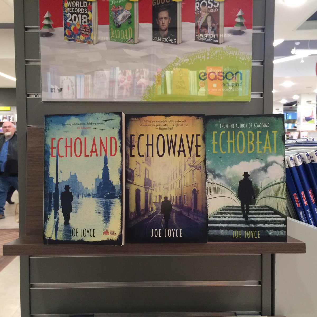 NewIslandBooks's tweet photo. Excellent #Christmas stocking ideas @easons O'Connell Street Dublin - great Irish history books by @MylesDungan1 @drivetimerte &amp; David Blake Knox, as well as the #Echoland trilogy @joejoyce100 #1city1book https://t.co/49FAly7YSp