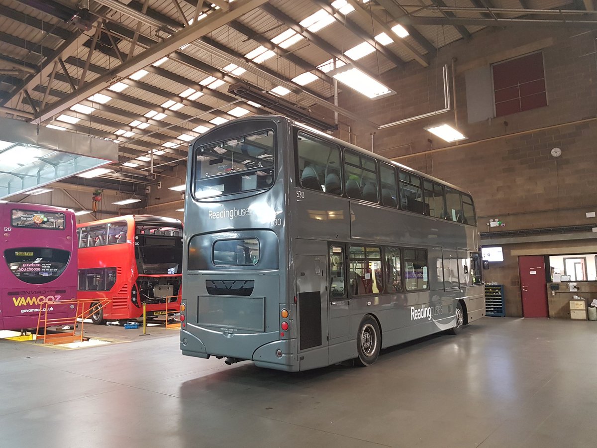 snstead's tweet image. A bus. 530 Grey. Ready to be adorned #MovingGalleryReading