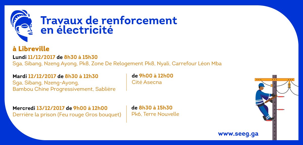 Veolia_Gabon's tweet photo. 🛠️Retrouvez l'intégralité du planning hebdo des #travaux de renforcement opérés à #Libreville ici >> https://t.co/EXHQR5FKxJ https://t.co/f4ANiA2APg