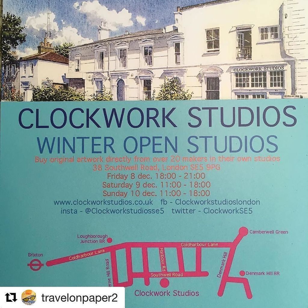 Charlotte_Hardy's tweet photo. Open studio starts this evening 6pm-9pm, and continues over the weekend. 
I will there on Saturday and Sunday 11am-5pm. Come and buy work direst from artists and makers in their studios. 
@clockworkstudiosse5 
#clockworkstudios #openstudios #camberwell #… https://t.co/RQ7UPK8jok https://t.co/sQAFccfh2c