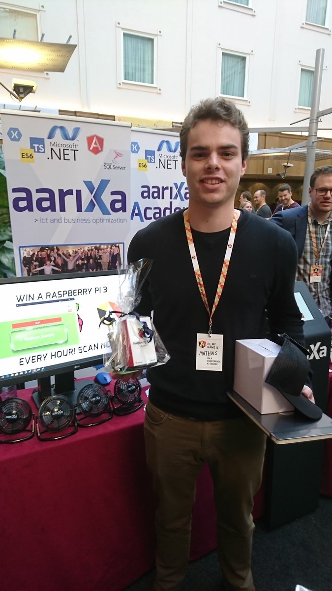erwintips's tweet photo. Eerste winnaar van de @aariXa  Raspberry Pi @ngbeconf is een feit. Veel plezier, Mathias!!!! https://t.co/wu9rc1nCBf