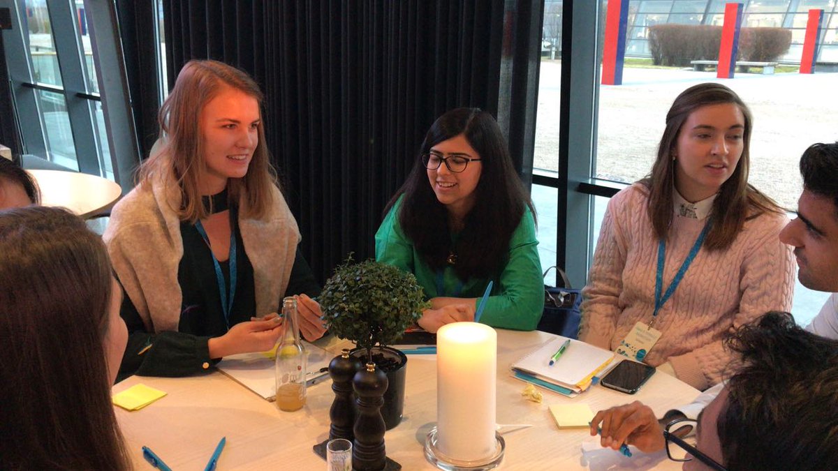 telenorpakistan's tweet photo. Safa and Sara in an ice-breaking session with the other #TYF delegates from around the world. #TYF17 #SDG10 @TelenorGroup https://t.co/Gh6GK4qbeO