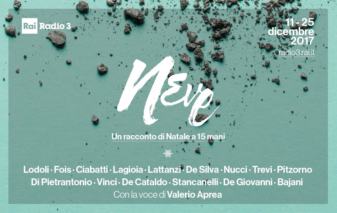 Raiofficialnews's tweet image. "Sono più di vent’anni che Giacomo non torna a casa: era partito perché qualcosa lo spingeva a muoversi, a fuggire dai soliti discorsi lamentosi"
Comincia così #Neve, il racconto di Natale di @Radio3tweet scritto da 15 autori ➡️ bit.ly/2AmKLw7
