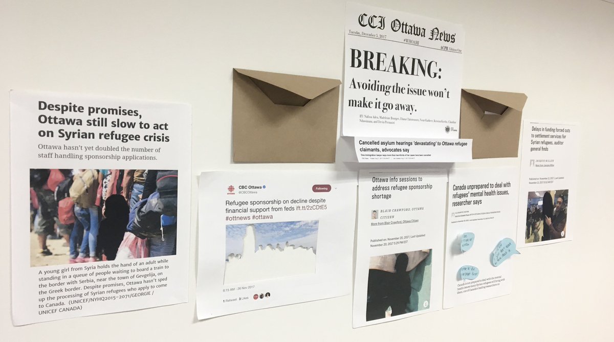 cciwhoami's tweet photo. Come see our interactive pop-up wall in N201 to learn about current refugee issues in Ottawa, and what CCI is doing to help! #WHOAMI #acpr #algonquincollege https://t.co/gWB4qW37yN