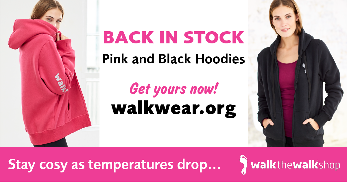 Our most popular, best-selling Pink &amp; Black #Hoodies are now back in stock! Stay warm this winter by getting yours now at wtwnews.org/2zWZ3zh  - Don’t miss out! #walkwear