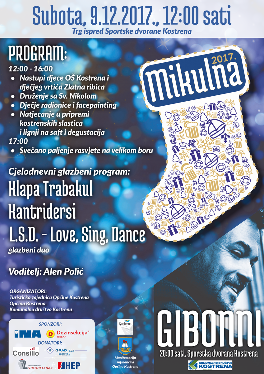 Stiže nam još jedna Mikulna! 😍 Pridružite nam se sutra na trgu ispred Sportske dvorane u Kostreni i uživajte u bogatom sadržaju. 🌲🎅🎁🎀