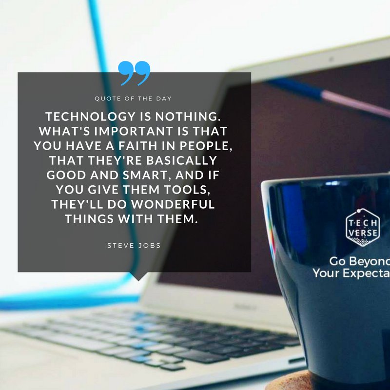 TechverseMaroc's tweet image. With the rise of technology and world innovation, one true element yet remains the most important.  HUMANS ! 
Share your thoughts. What do you think of human/technology equation?
#Technology #qotd #stevejobsquotes