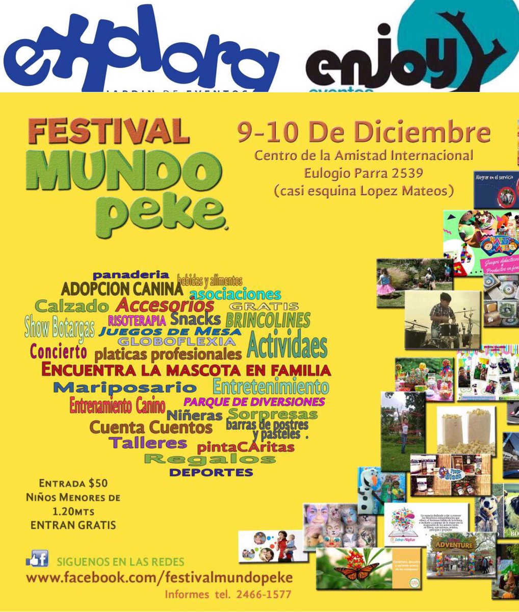 jardin_explora's tweet photo. Presentes en #festivalmundopeques #Guadalajara acompáñanos 9 y 10 de diciembre! https://t.co/4SKCk83BQO