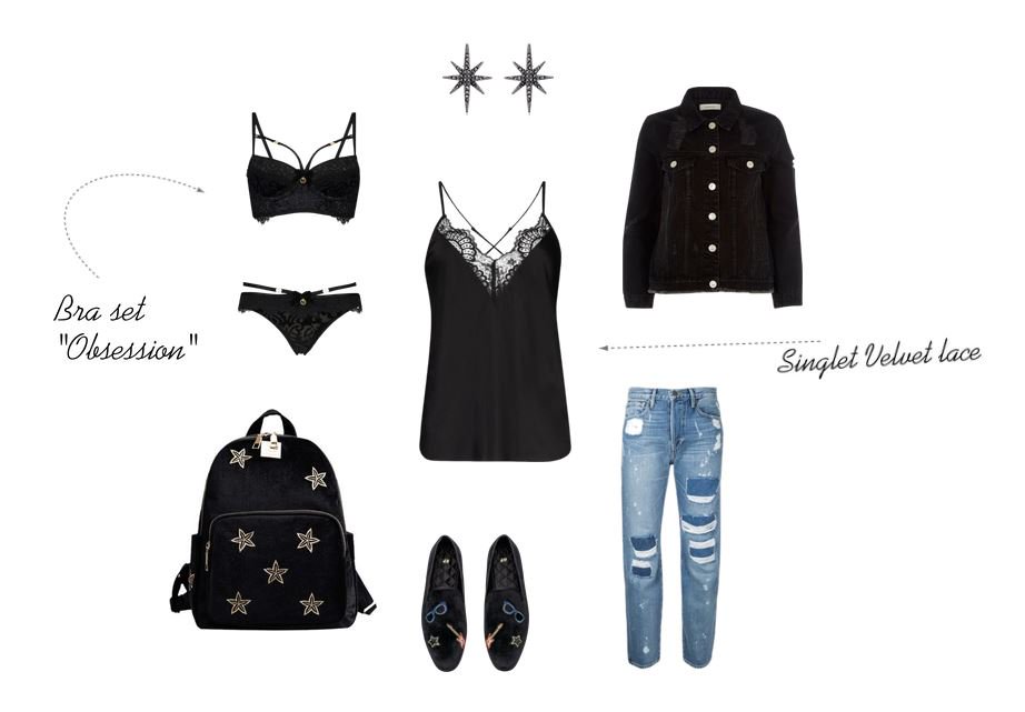 Casual Friday in style with these chique items! Get the look > bit.ly/2jQn8AW #hunkemöller #DoutzenStories #Noir