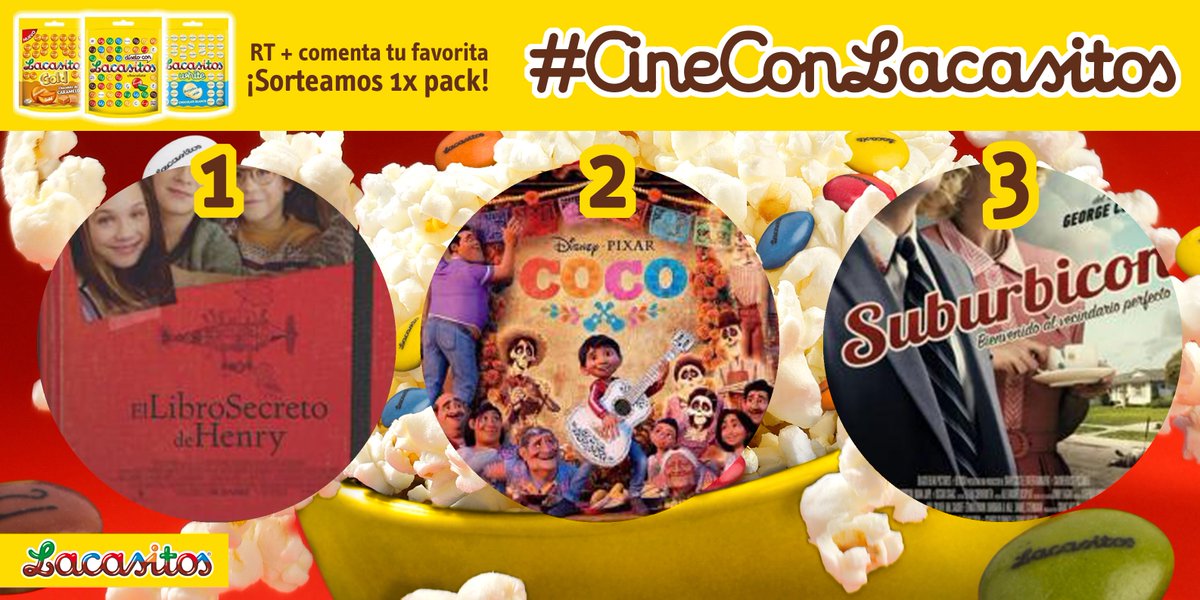 Lacasitos's tweet photo. 🎞️📣 Viernes de ¡CONCURSO #CineConLacasitos! 📽️🎊
¿Qué peli vemos este finde con un buen bol de 🍿palomitas+🔴🔵Lacasitos?
1️⃣ Haz RT.
2️⃣ Comenta qué peli te apetece ver. 
¡Sorteamos 1x pack de Lacasitos+LacasitosWhite+LacasitosGold! 😎
¡Solo este finde, lunes ganador/a! https://t.co/QpCjGW9TF4