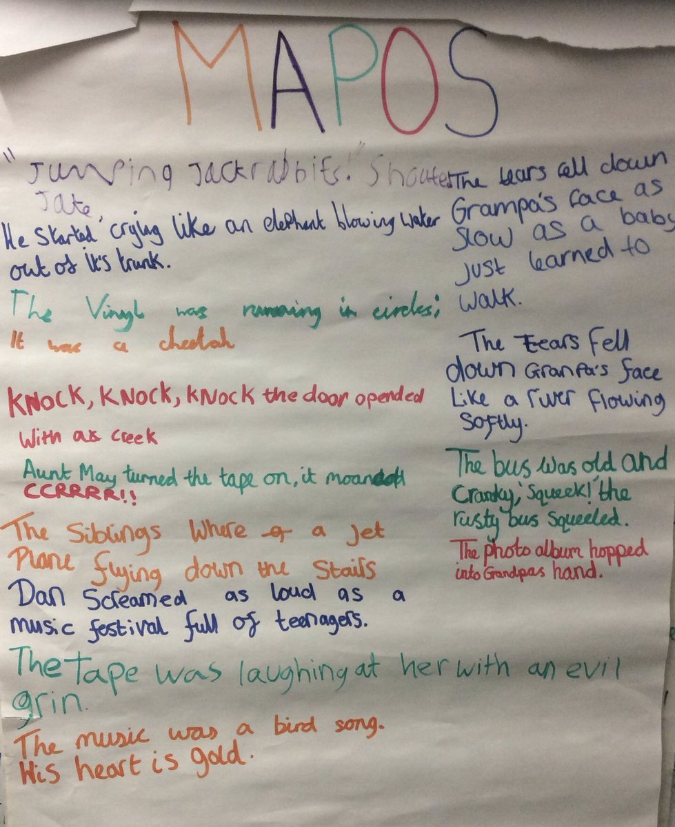 pariduyuru's tweet image. Some incredible descriptive features used by year six in their very own finding tales! I am so impressed with this work that these excellent examples are up around the classroom for all to see! (Even if someone did write personification in the wrong colour 🙄) #mapos #literacy