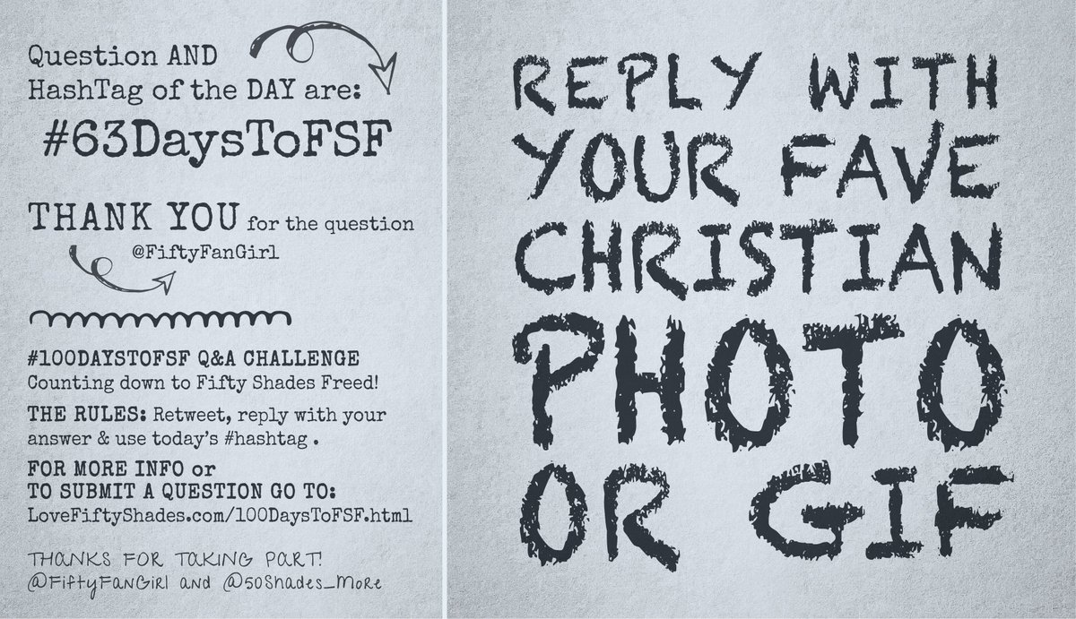LoveELJames's tweet photo. Thanks @FiftyFanGirl for the #FiftyShadesFreed Countdown Question 🖤 Just Retweet, Answer & Use the #63DaysToFSF tag ➡️ https://t.co/VkQh1vdvjT ☺️ #DakotaJohnson #JamieDornan #ELJames https://t.co/lm9Axh1AV3