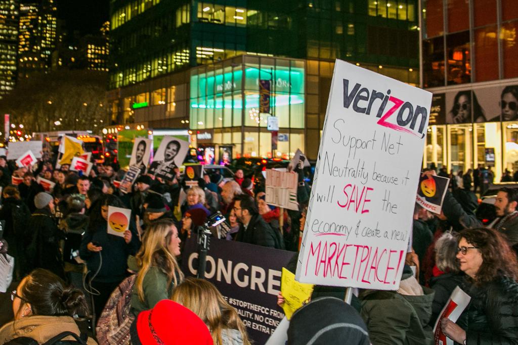 mgreco84's tweet photo. Net Neutrality protesters take to the streets ahead of FCC's vote next week-https://t.co/MxTK2vf2FT #NetNeutrality #Net #Neutrality #Internet #FCC #FCCVote #NetNeutralityProtests #NetNeutralityProtest #NetNeutralityِ #NetNeutraility #NetNuetrality #NetNeutralityProtesters https://t.co/Uy2tQykSmn