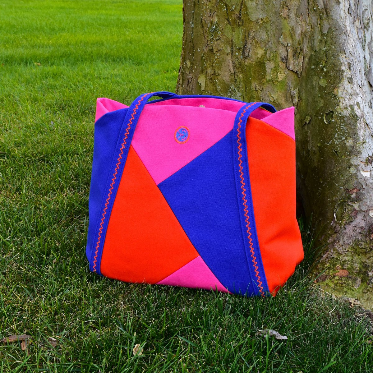 Blue Bag, Pink Bag, Orange Bag, Large Bag, Bright and Colo… etsy.me/2AhU2Ez #KateElkindDesigns #ColorfulTote