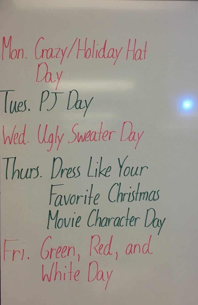 StudentGovPHS's tweet photo. Celebrate Holiday Cheer by Dressing up next week!!! RT and pass it on(: 🎄❤️✨🎅🏼💚 https://t.co/aX6CxUV74D
