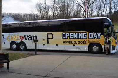 StBarnabasHS's tweet photo. Thank you @Pirates CARE-a-van for your support of @present4patient &amp; visiting St. Barnabas Arbors III this morning. https://t.co/w8j0DvpruI #PiratesCAREavan https://t.co/aM15GvyGHk