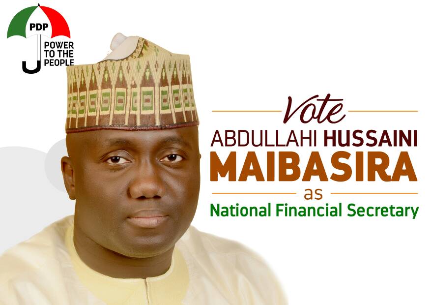 The Abdullahi Hussaini MaiBasira Campaign Organization welcomes  delegates to the  PDP Convention #VoteMaibasira4NFS