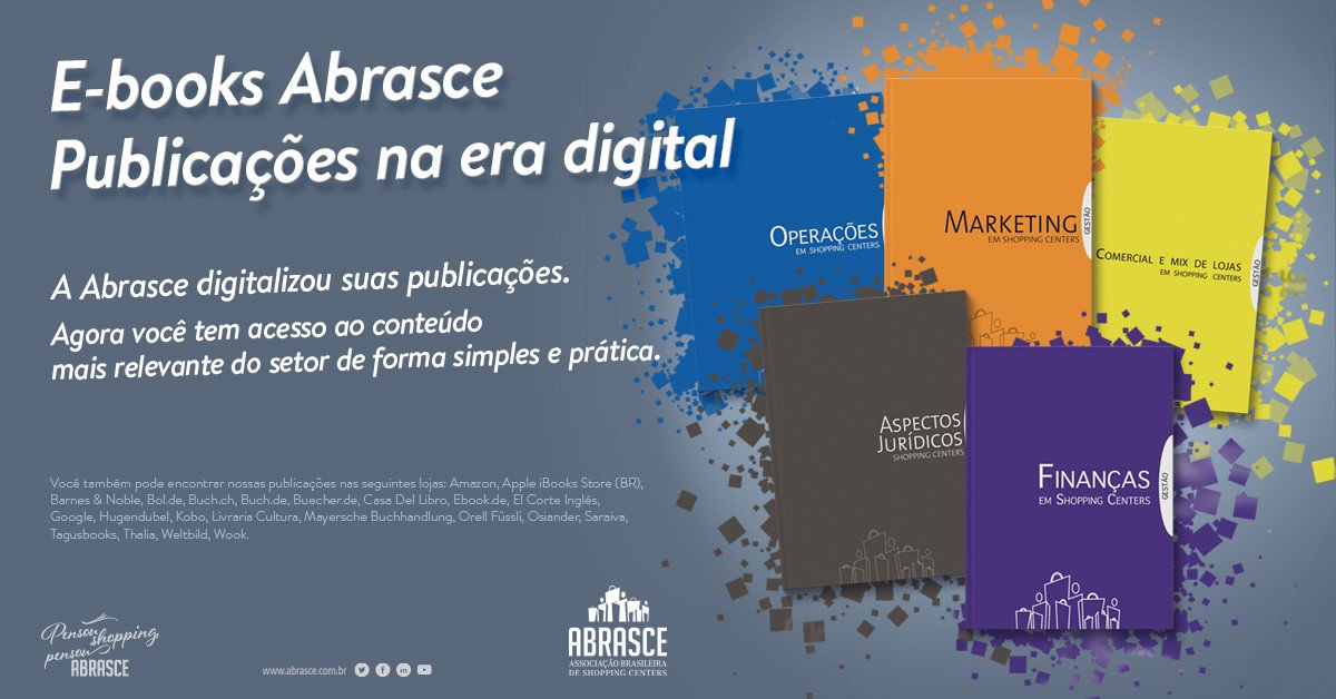 ABRASCE's tweet photo. Os livros da série “Gestão em Shopping Centers” estão disponíveis para compra nas principais lojas on-line e você pode acessá-los pelo smartphone, computador ou gadget. https://t.co/o94ZVIyN5R