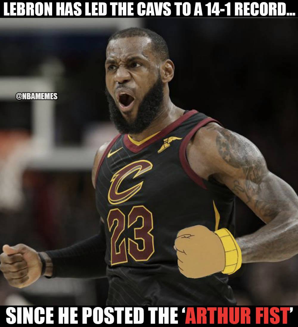 Nba Memes On Twitter Lebron James Arthur Fist Is The Mvp Cavsnation Nba Memes On Twitter Lebron James Arthur Fist Is The Mvp Cavsnation