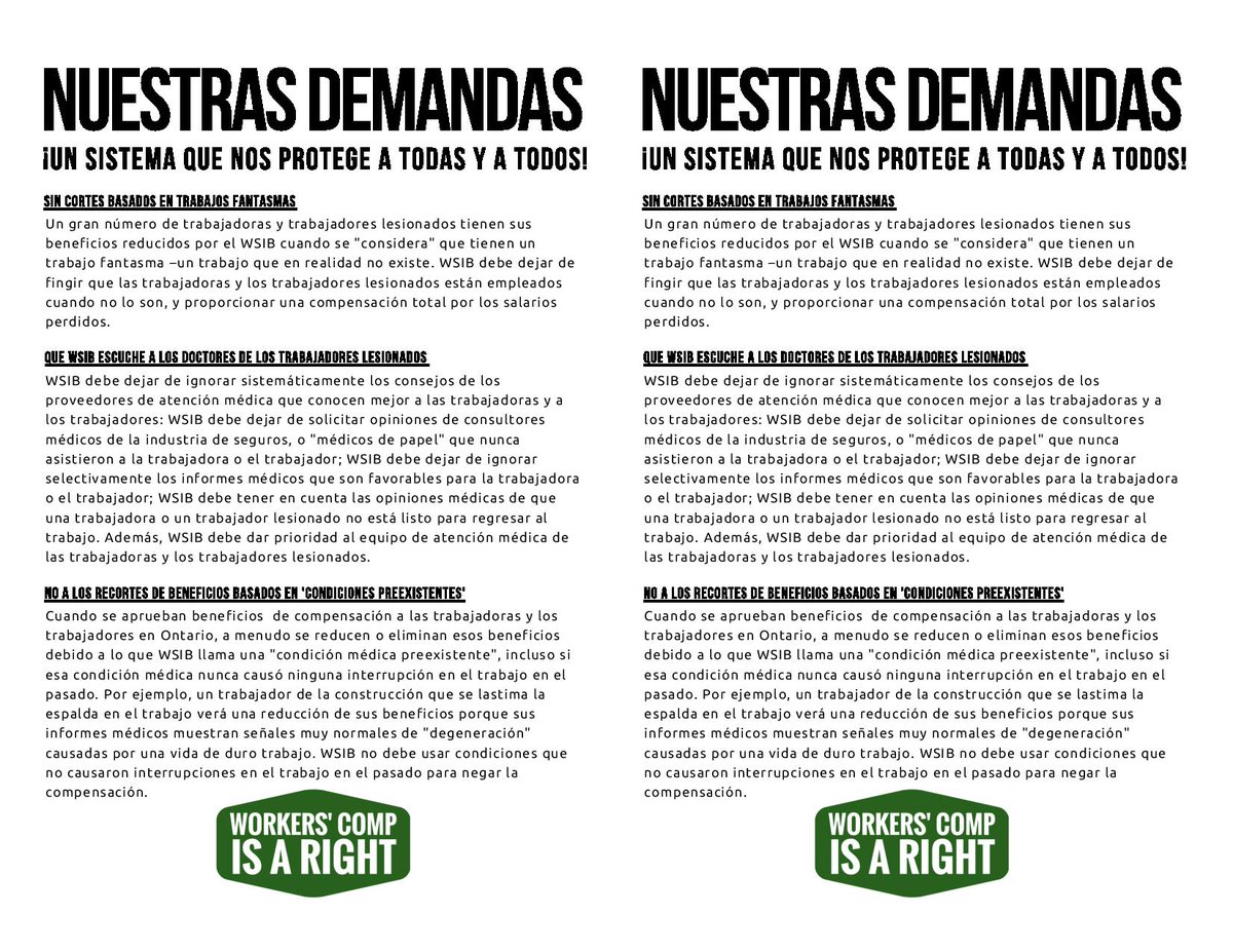 ONIWG's tweet image. #WorkersCompIsARight, now in Spanish! Check out the radio interview on @chha1610am program ¡Buena Paga!, about the Campaña Workers’ Comp Is a Right injuredworkersonline.org/campaa-workers…