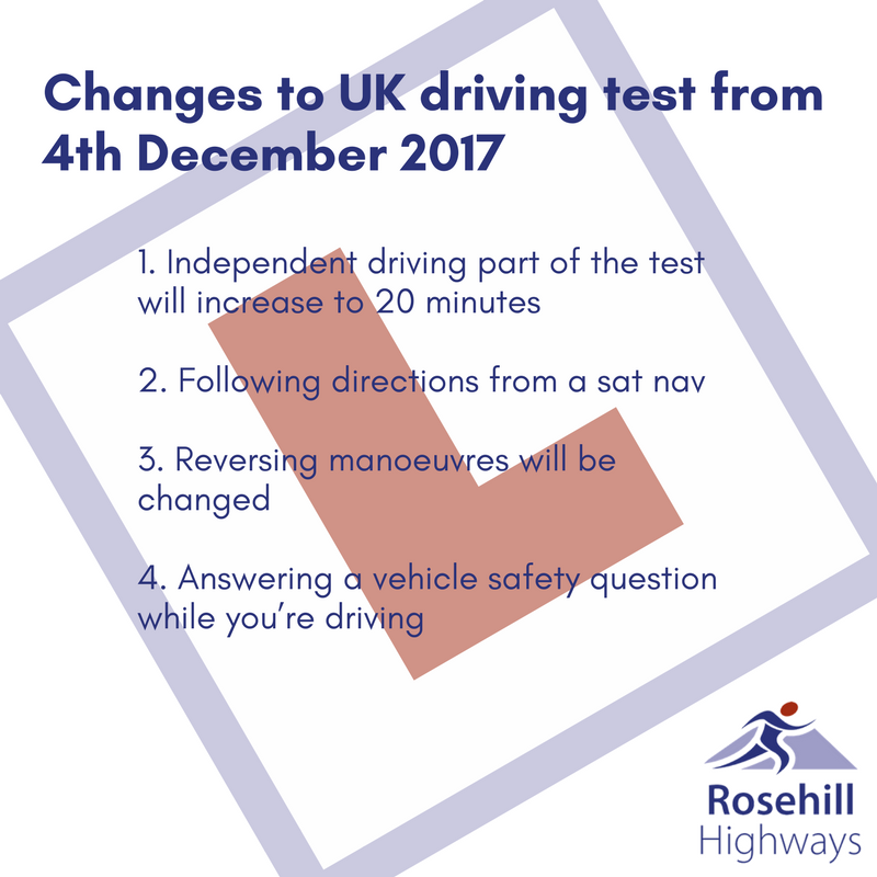 RosehillHighwys's tweet photo. Are you aware of the #DrivingTest changes which happened this week? Make sure you know the #manoeuvres and how the #changes may affect how you drive. Take care when reading from a #SatNav on the #road and stay #safe #DrivingTestChanges https://t.co/6t0xZ5MiPs