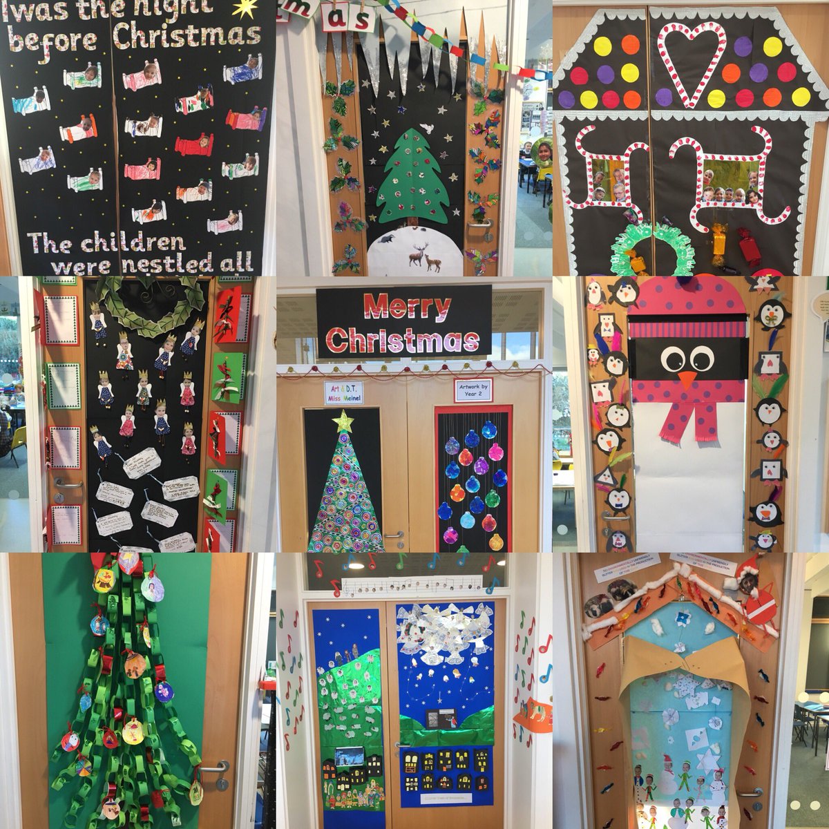 StSwithunsPrep's tweet photo. Don’t forget to come &amp; join us for a glass of festive fizz whilst admiring our amazing Christmas door creations at pick up today! #fearlesscreativity #festivecreativity https://t.co/paBNgCrVcv