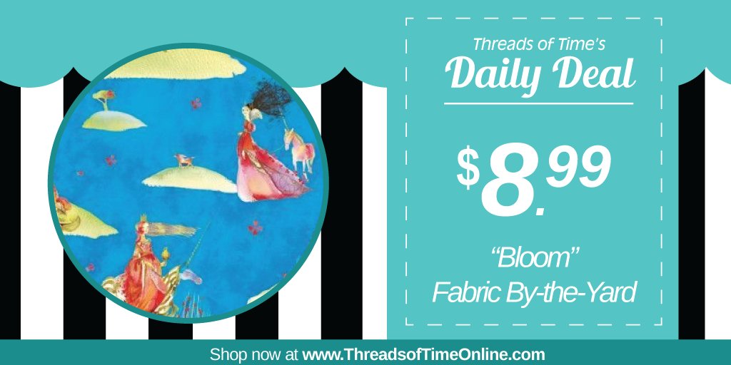 ThreadsofTime's tweet image. Daily Deal: Shop our &quot;Bloom&quot; fabric by Clothworks for just $8.99 per yard in-store and online at ThreadsofTimeOnline.com today!  #DailyDeal #ThreadsofTime #Clothworks #sewingdeals #quiltingdeals