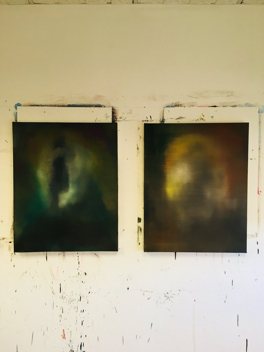 MatthewGould19's tweet photo. ‘Hiker’ and ‘Quiet Mike’ on the studio wall today. Oil on canvas
#matthewgouldstudio #painter #emergingartist #currentart https://t.co/6cAz8h4krh