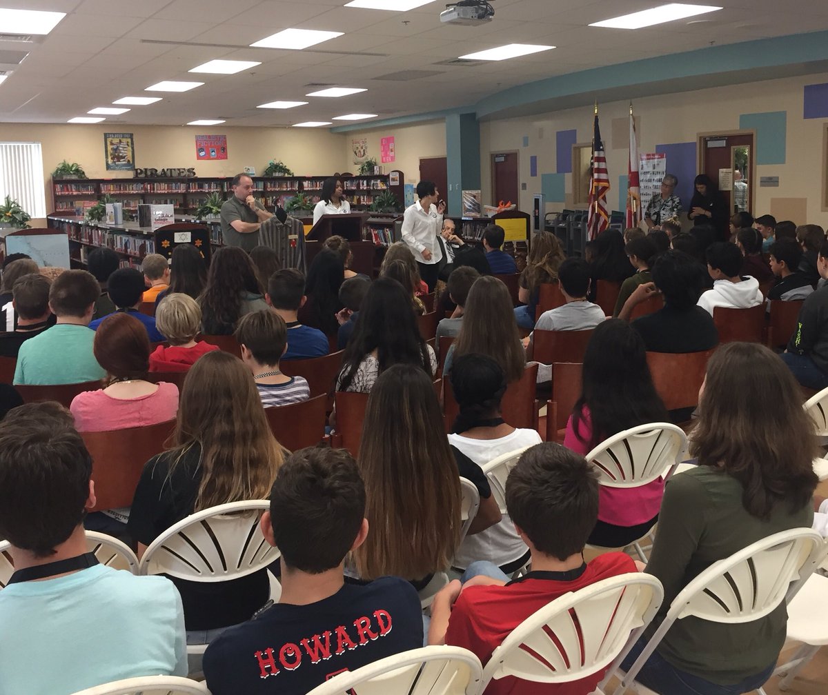 ECMS_Mr_Wheeler's tweet photo. ECMS students witnessing history first hand during the Holocaust Survivor Series. Thank you @Erica4schools and @KarenMBrill for your support! #ECMSROCKS #HolocaustSurvivorSeries https://t.co/Zf2pgCIyzH