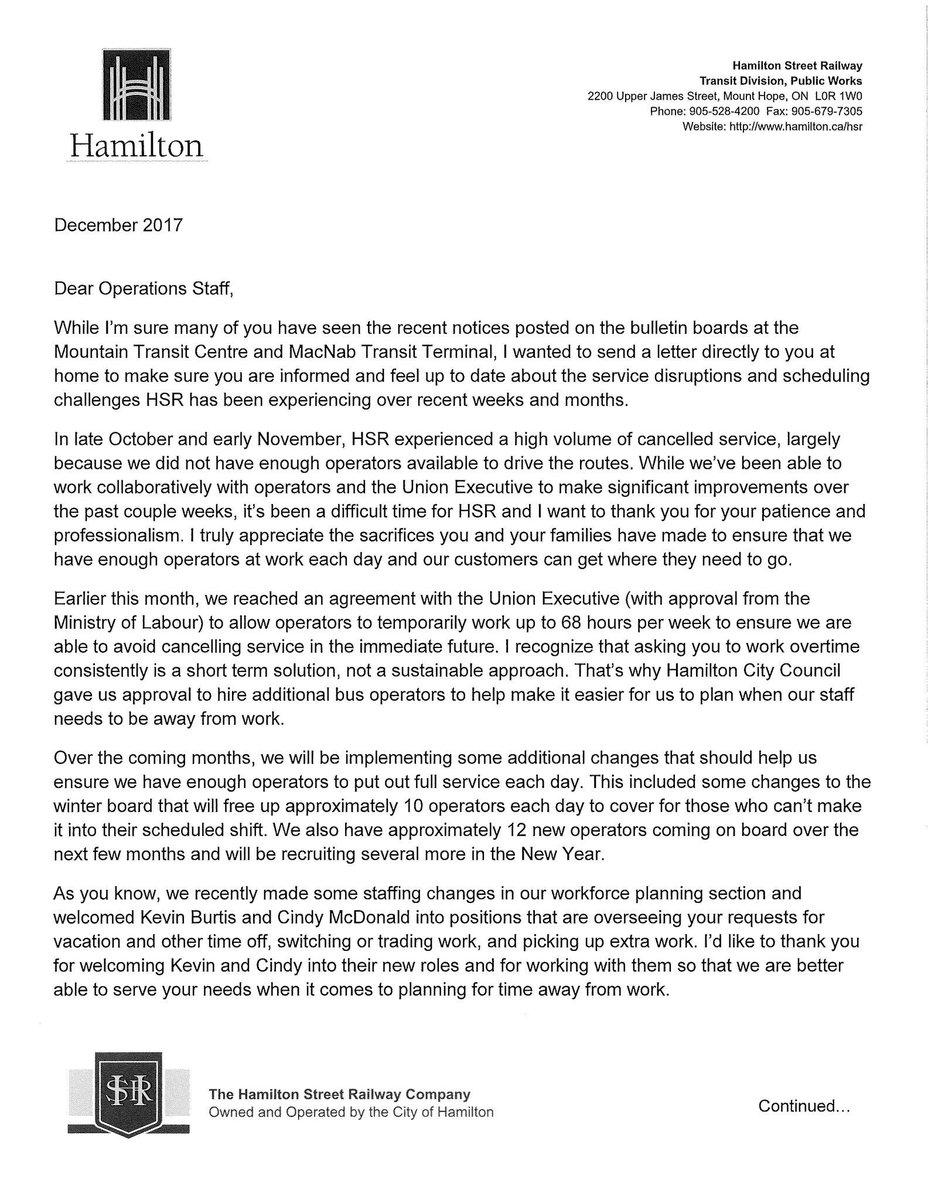LarryDiIanni's tweet image. Buses are not missing. Drivers are missing! Here is a plan to address the issue by @hsr Should improve the situation! #HamOnt