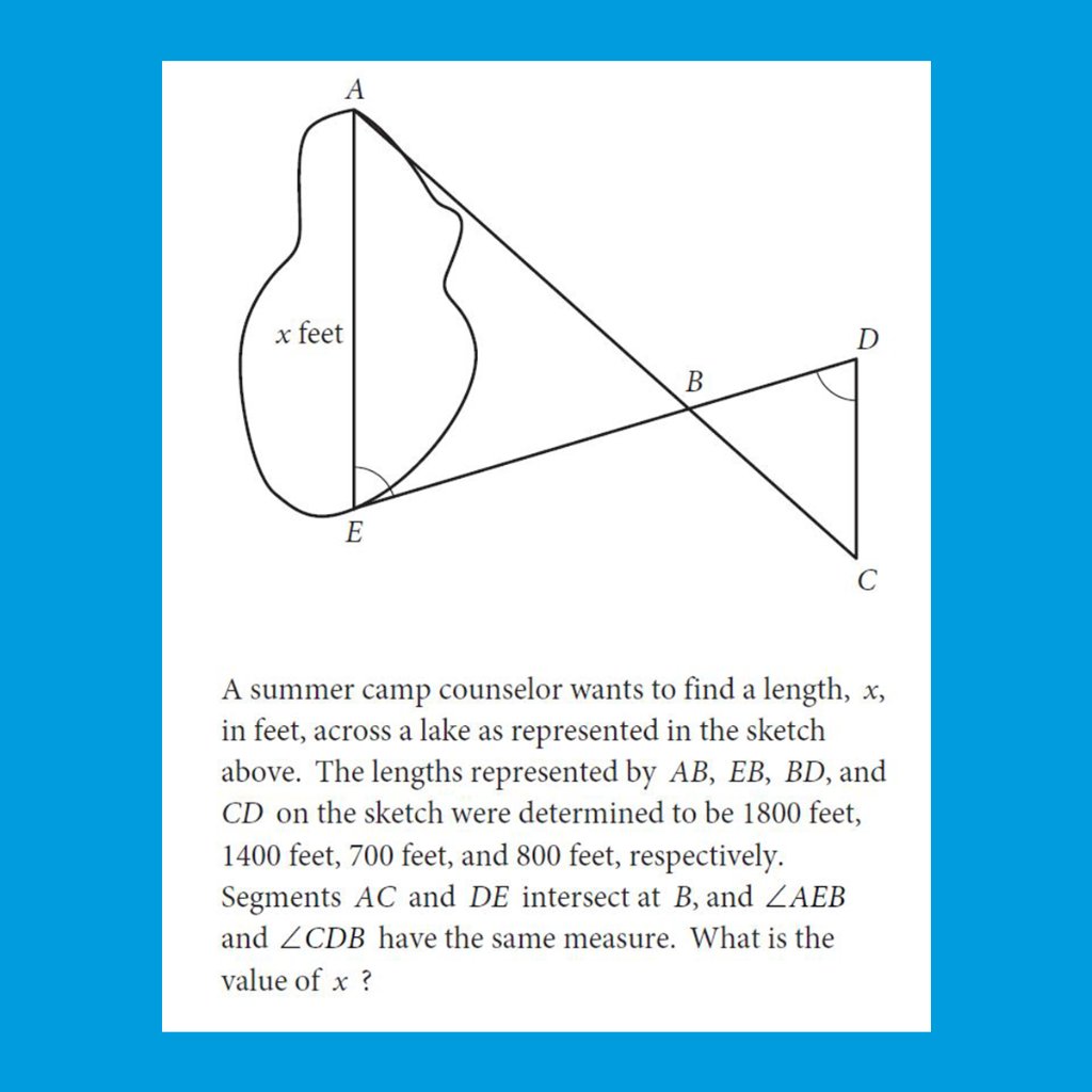 What is the value of x? Reply with your answer, and we'll share the correct one this afternoon. #SATPractice
