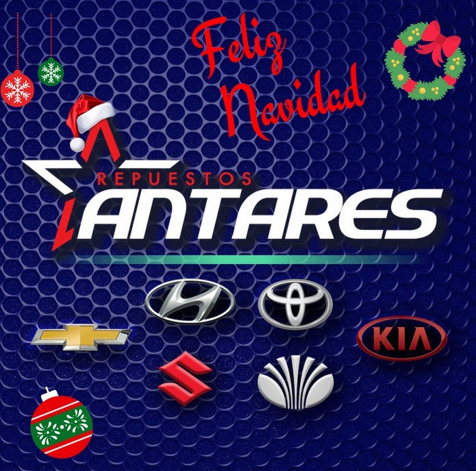 RepAntaresCl's tweet photo. #FelizNavidad les desea #RepuestosAntares🎄🎆🎁
Aquí encontrarás la mejor calidad en repuestos 🔧#Kia #Chevrolet #Suzuki #Toyota #Hyundai #Daewoo para que disfrutes de estas vacaciones con tu auto en optimas condiciones.🚗🚗
#Teesperamos📲📞💻 https://t.co/M8Qod2K8Z9